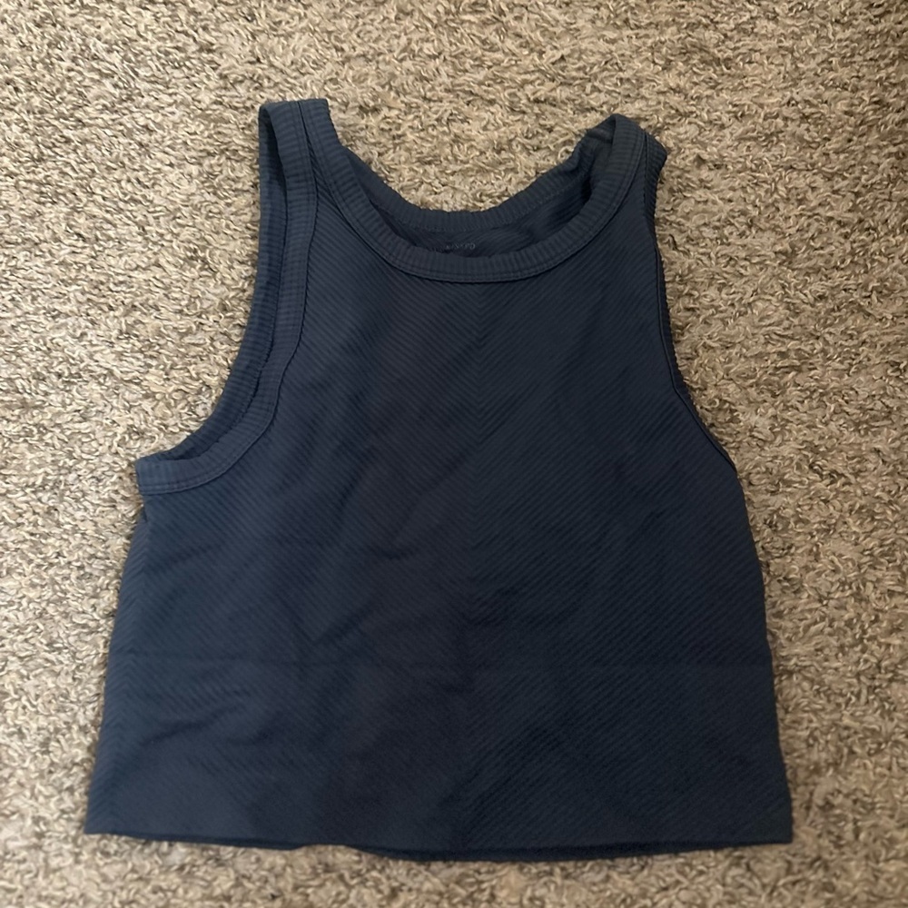 High Neck Black Tank Top